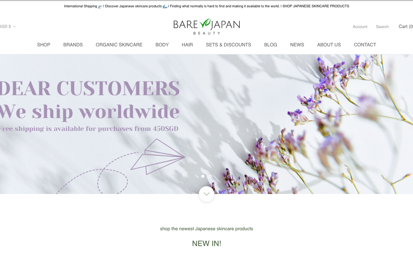 Превью сайта Bare Japan из Web Archive